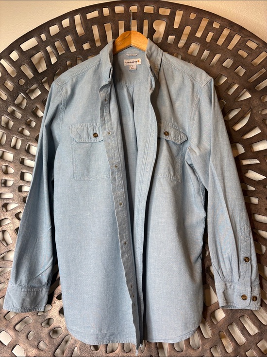 Carhartt Other - 💙 Carhartt Men’s Long Sleeve Button Up Shirt Large Light Blue Cotton Workwear